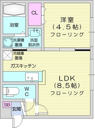 新道東駅 徒歩6分 2階の物件間取画像